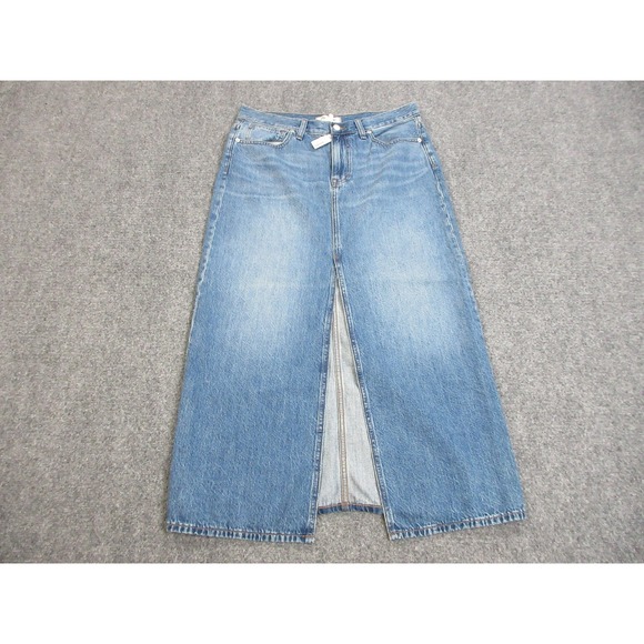 Madewell‎ Denim Skirt Womens 28 Blue High Waist Front Slit Maxi Long 100% Cotton - Picture 1 of 16